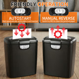 Small Size A4 Shredder 6-Sheet Strip-Cut Paper Shredder Electric Automatic for Office Household Paper Cutter with 10L Dustbin