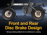 Electric Bike 750W Peak Motor 48V15AH Removable Lithium Battery Aldult Foldable E Bike LCD Display 14-inch Tire Electric Bicycle