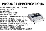 C-200S A3 Format Manual Binding and Folding Machine Triple-Function Combination Unit: Flat Binding, Saddle Stitching, Folding Fo