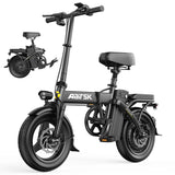 Electric Bike 750W Peak Motor 48V15AH Removable Lithium Battery Aldult Foldable E Bike LCD Display 14-inch Tire Electric Bicycle
