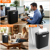 Small Size A4 Shredder 6-Sheet Strip-Cut Paper Shredder Electric Automatic for Office Household Paper Cutter with 10L Dustbin