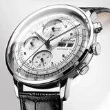 Montre d’affaires automatique pour hommes Mouvement mécanique Chronographe multifonction en acier inoxydable étanche Kevin Watch