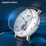 MIYOTA 9029 Men Mechanical Wristwatches Luxury Brand I&W Ultrathin Tourbillon Automatic Watch Men Sapphire Leather Montre Homme