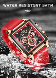 LIGE Fashion Luxury Man Watch Square Silicone Strap Calendar Week Display Casual Sports Quartz Watches for Men Male Montre Homme