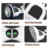 Self-Balancing Electric Hoverboard With LED Lights 6.5-Inch 36V 4400m 10-Inch Tires Lithium Battery For Kids Hover Board