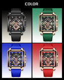 LIGE Fashion Luxury Man Watch Square Silicone Strap Calendar Week Display Casual Sports Quartz Watches for Men Male Montre Homme