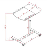 Adjustable Laptop Desk with Wheels, Rotating Standing Computer Table for Sofa Bedside, Lifting Notebook Stand Desk, Side Table