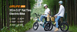 1000W E20 Electric Bike | 48V 13Ah Removable Battery, 20MPH, 20''X3" Fat Tire, 7-Speed Electric Bicycles with Dual Disc Brake