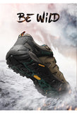 HIKEUP Men's Hiking Shoes Suede Leather Outdoor Shoes Wear-resistant Men Trekking Walking Hunting Tactical Sneakers