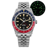 Watchdives WD6542 Mechanical Watch NH34 Automatic Movement Bubble Domed Sapphire Crystal Luxury Watch 100m Waterproof Mens Watch