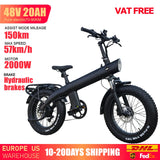 HUANCI Q3 Mountain Electric bicycle 2000W 57KM/H removable battery electric bike 48V 20AH Ebike 20Inch fat tire Off-Road e bike