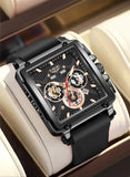 LIGE Fashion Luxury Man Watch Square Silicone Strap Calendar Week Display Casual Sports Quartz Watches for Men Male Montre Homme