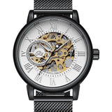 Mechanical Hand Wind Watch for Men Top Brand Luxury Fashion Skeleton Mesh Strap Wristwatch Male Clock Montre Homme Drop Shipping