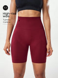 High waisted tight fitting sports shorts for women, fitness yoga pants, elastic and breathable running pants, fashionable and sl