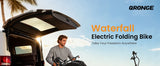 QRONGE Waterfall Folding Electric Bike 1000W Peak 48V 13.5AH Removable Battery Electric Bicycle 20" Fat Tire 28 MPH max E-Bike