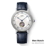 MIYOTA 9029 Men Mechanical Wristwatches Luxury Brand I&W Ultrathin Tourbillon Automatic Watch Men Sapphire Leather Montre Homme