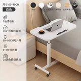 Adjustable Laptop Desk with Wheels, Rotating Standing Computer Table for Sofa Bedside, Lifting Notebook Stand Desk, Side Table