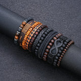 12 Pcs/Set Vintage Braided Leather Bracelets For Men Fashion Handmade Black Brown Beaded Bracelets Male Charm Jewelry Gifts 2025
