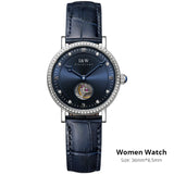 MIYOTA 9029 Men Mechanical Wristwatches Luxury Brand I&W Ultrathin Tourbillon Automatic Watch Men Sapphire Leather Montre Homme