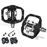 BUCKLOS Pedals MTB Bike Flat Pedal Platform Bearing Dual Function Fit SPD System Aluminum Alloy Mountain Bike Pedal Bicycle Part