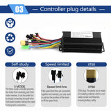 500W Three Mode Brushless Controller 22A 36V/48V/52V/60V Sine Wave Controller with S966/S830 Display for E-bike Conversion Kit