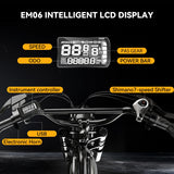 Cybervelo 1600W Peak E-bike for adults, 30+MPH Electric Dirt Bike, E-Motocycle Off-road ,Full Suspension Sonw Beach Urban EK11