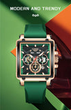 LIGE Fashion Luxury Man Watch Square Silicone Strap Calendar Week Display Casual Sports Quartz Watches for Men Male Montre Homme