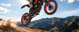 QRONGE X1 Spark Electric Dirt Bike 4500W Peak&Up to 60 Miles 50MPH 60V 28.8Ah Battery E-Bike 14/12" Fat Tire Electric Motorcycle