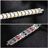 Magnetic Bracelets For Men 18k Gold Plating Double Strength Magnets And 4in1 Elements Men Bracelets 8.5inches Adjustable