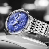 Montre d’affaires automatique pour hommes Mouvement mécanique Chronographe multifonction en acier inoxydable étanche Kevin Watch