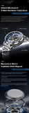 OUPINKE Men Watch Multi functional Hollow Dial Auto Date Stainless steel Automatic Mechanical Men's Watch