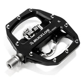 BUCKLOS Pedals MTB Bike Flat Pedal Platform Bearing Dual Function Fit SPD System Aluminum Alloy Mountain Bike Pedal Bicycle Part