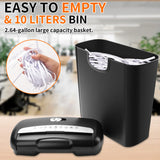 Small Size A4 Shredder 6-Sheet Strip-Cut Paper Shredder Electric Automatic for Office Household Paper Cutter with 10L Dustbin