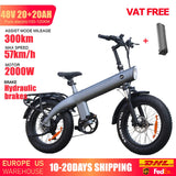 HUANCI Q3 Mountain Electric bicycle 2000W 57KM/H removable battery electric bike 48V 20AH Ebike 20Inch fat tire Off-Road e bike