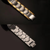 Magnetic Bracelets For Men 18k Gold Plating Double Strength Magnets And 4in1 Elements Men Bracelets 8.5inches Adjustable