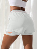 Sports shorts, women's summer hot pants, night running anti glare yoga pants, casual quick drying running breathable fake two-pi