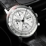 Montre d’affaires automatique pour hommes Mouvement mécanique Chronographe multifonction en acier inoxydable étanche Kevin Watch