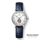 MIYOTA 9029 Men Mechanical Wristwatches Luxury Brand I&W Ultrathin Tourbillon Automatic Watch Men Sapphire Leather Montre Homme