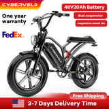 Cybervelo 1600W Peak E-bike for adults, 30+MPH Electric Dirt Bike, E-Motocycle Off-road ,Full Suspension Sonw Beach Urban EK11