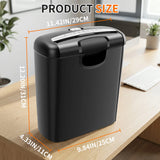 Small Size A4 Shredder 6-Sheet Strip-Cut Paper Shredder Electric Automatic for Office Household Paper Cutter with 10L Dustbin