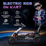Aosom 12V Electric Go Kart for Outdoor Ride-On Toy with Forward Backward Drive Adjustable Speed Gift