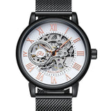 Mechanical Hand Wind Watch for Men Top Brand Luxury Fashion Skeleton Mesh Strap Wristwatch Male Clock Montre Homme Drop Shipping