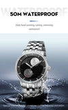 WM Watch Automatic Mechanical Watches Men Lunar Moon Phase Sapphire Waterproof Man Luminous Twin Moons Welly Merck Watch WM142