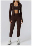 Yoga Set 2/3PCS Sports Outfits Women Clothes Fitness Tracksuit Gym Legging Workout Long Sleeved Female Bra Yoga Suit Sportswear
