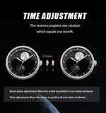 WM Watch Automatic Mechanical Watches Men Lunar Moon Phase Sapphire Waterproof Man Luminous Twin Moons Welly Merck Watch WM142