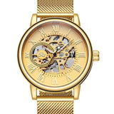 Mechanical Hand Wind Watch for Men Top Brand Luxury Fashion Skeleton Mesh Strap Wristwatch Male Clock Montre Homme Drop Shipping