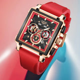 LIGE Fashion Luxury Man Watch Square Silicone Strap Calendar Week Display Casual Sports Quartz Watches for Men Male Montre Homme