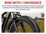 AMYET Electric Bike EB26 Adults Electric Bicycle Peak 1500W 48V 15AH e bike 26" Fat Tire Mountain Bike 31mph  Electric Dirt Bike