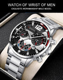 Montre Homme Fashion Mens Sports Watches Luxury Steel Quartz Watch Mens Business Watches Casual Calendar Clock Reloj Hombre