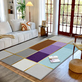 VIKAMA Simple Luxury Crystal Carpet Home Living Room Bedroom Sofa Coffee Table Rug and Home Anti-Slip Floor Mat Decoration